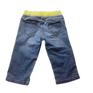 Mini Boden Heart Pockets Denim Capri Pants Size 8 Years